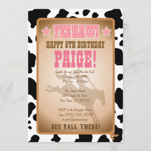 uitnodiging van Cowgirl Birthday Party