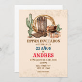 UITNODIGING VAN CUMPLEANOS VAQUERO-FIESTA VAQUERA (Voorkant / Achterkant)