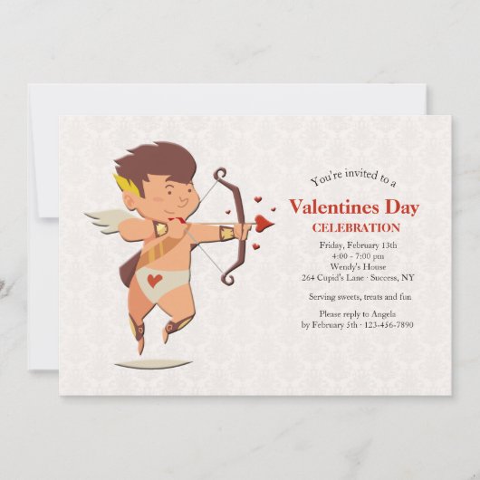 Uitnodiging van Cupid Valentijnsdag Party (Voorkant)