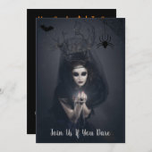 Uitnodiging van Dark Witch Spooky Halloween Party (Voorkant / Achterkant)
