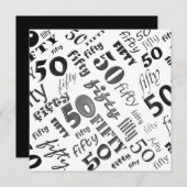 Uitnodiging van de 50e verjaardag van de Zwarte &  (Voorkant / Achterkant)