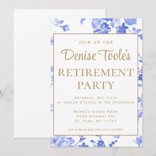 Uitnodiging van de aftredingspartij (Voorkant / Achterkant)