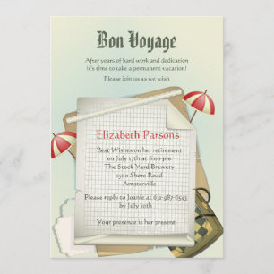 Uitnodiging van de aftredingspartij voor reisplann