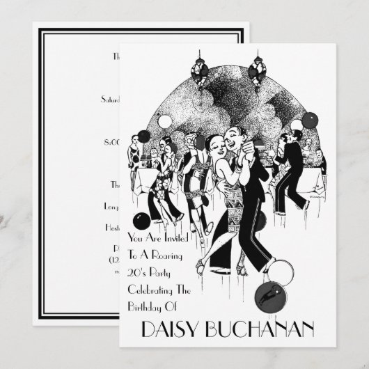 Uitnodiging van de art. Deco 1920 (Voorkant / Achterkant)