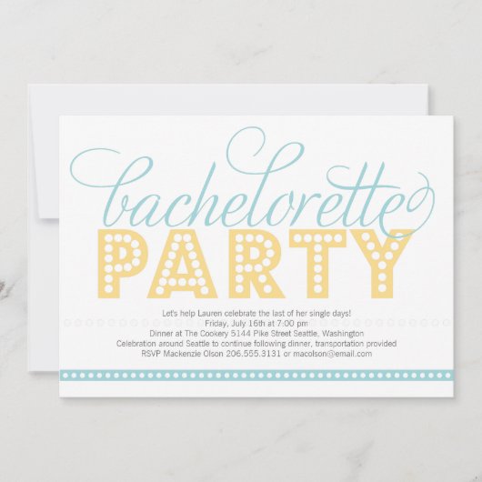 Uitnodiging van de Bachelorette van BrightStor (Voorkant)