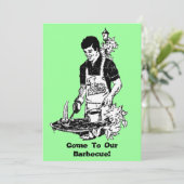 Uitnodiging van de Barbecue Party (Staand voorkant)