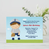 Uitnodiging van de Baseball Birthday Party (Staand voorkant)
