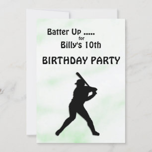 Uitnodiging van de Baseball Birthday Party