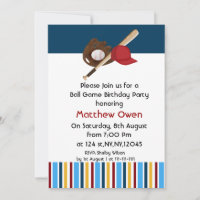 Uitnodiging van de Baseball Birthday Party