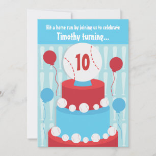 Uitnodiging van de Baseball Birthday Party