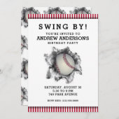 Uitnodiging van de Baseball Party (Voorkant / Achterkant)