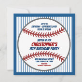 Uitnodiging van de Baseball Party voor kinderen (Voorkant)