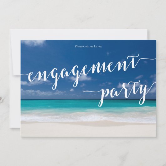 Uitnodiging van de Beach Engagement Party voor kal (Voorkant)