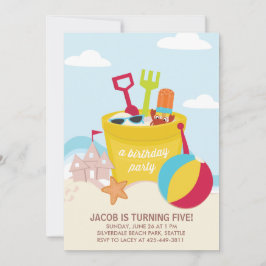 Uitnodiging van de "Beach Party"-Kind
