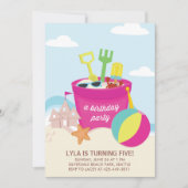 Uitnodiging van de "Beach Party"-Kind (Voorkant)