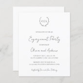 Uitnodiging van de begrotingspartij Monogram (Voorkant / Achterkant)