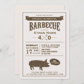 Uitnodiging van de Birthday Party van BBQ (Voorkant / Achterkant)