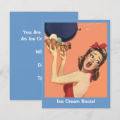 uitnodiging van de Birthday Party van de Retro Su (Voorkant / Achterkant)