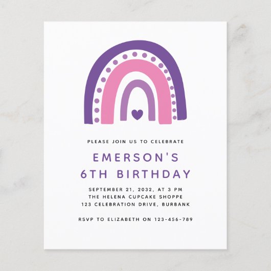 Uitnodiging van de Birthday Party van het Kind Beg (Voorkant)