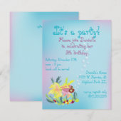 Uitnodiging van de 'Birthday Party' van tropische  (Voorkant / Achterkant)