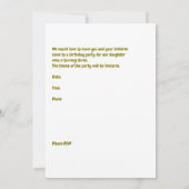 uitnodiging van de Birthday Party voor 3 jaar. Old (Achterkant)