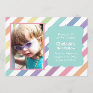  uitnodiging van de Birthday Party voor regenboogs