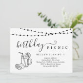 uitnodiging van de Birthday Picnic Party (Staand voorkant)