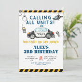 Uitnodiging van de Birthday-politiepartij (Staand voorkant)