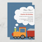 uitnodiging van de Birthday Train Party (Voorkant / Achterkant)