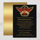 Uitnodiging van de Black and Gold Retirement Party (Voorkant / Achterkant)