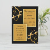 Uitnodiging van de Black and Gold Retirement Party (Staand voorkant)