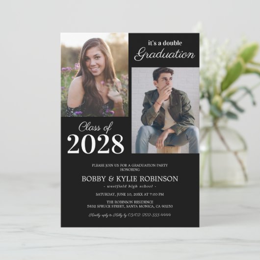 Uitnodiging van de Black Joint Graduation Party (Staand voorkant)