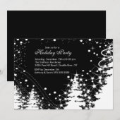 Uitnodiging van de Black & White Winter Holiday Pa (Voorkant / Achterkant)