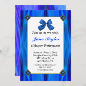 Uitnodiging van de blauwe en zwarte Pensioenpartij (Voorkant / Achterkant)