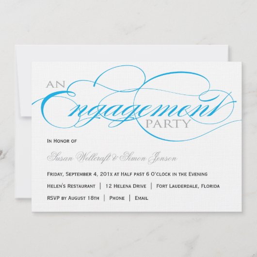 Uitnodiging van de blauwe partij van de de Engagem (Voorkant)
