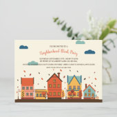 Uitnodiging van de Blokpartij van de herfst (Staand voorkant)