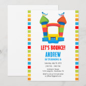 Uitnodiging van de Bounce House Birthday Party (Voorkant / Achterkant)