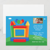 Uitnodiging van de Bounce House Birthday Party (Voorkant / Achterkant)
