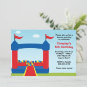 Uitnodiging van de Bounce House Birthday Party (Staand voorkant)
