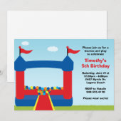 Uitnodiging van de Bounce House Birthday Party (Voorkant / Achterkant)