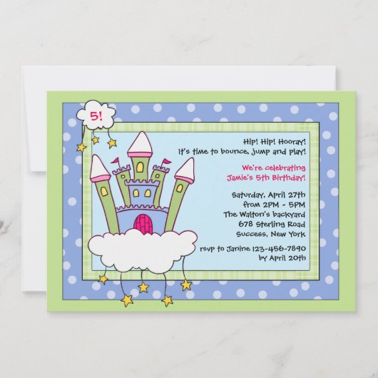 Uitnodiging van de Bounce House Birthday Party (Voorkant)