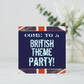 Uitnodiging van de British Theme Party (Square) (Staand voorkant)