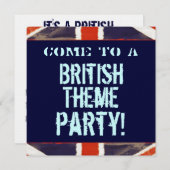 Uitnodiging van de British Theme Party (Square) (Voorkant / Achterkant)
