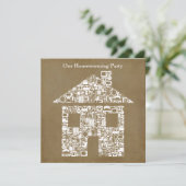 Uitnodiging van de Brown House Home Houwarming Par (Staand voorkant)