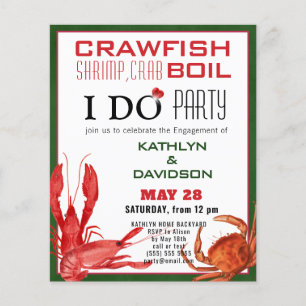 Uitnodiging van de BUDGET Crawfish Boil Engagement Flyer