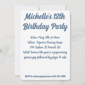 uitnodiging van de Cavia Birthday Party (Achterkant)