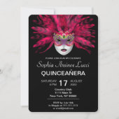 uitnodiging van de Colorful Masquerade Quinceañera (Voorkant)