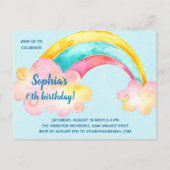 uitnodiging van de Colorful Rainbow Birthday Party (Voorkant)