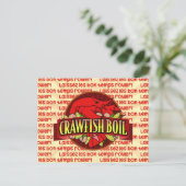 Uitnodiging van de Crawfish Boil Party (Staand voorkant)