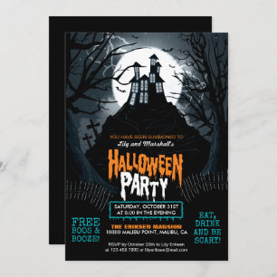 Uitnodiging van de Creepy Haunted House Halloween 